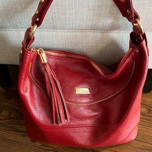 Onna Ehrlich Red Leather Hobo Bag